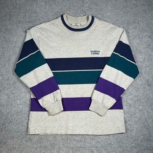 Vintage Barbarian rugby Shirt Mens XL grey striped Universite‎ D'Ottawa 80s